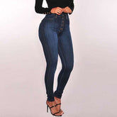 Women's High Waited Skinny Denim Pencil Pants Stretch Slim Plus Size - Acapparelstore